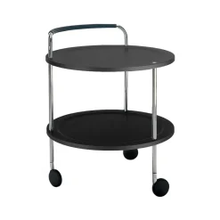 SMD Design Serving Trolleys*Trolley Round basic serving trolley, Dark , chrome frame Grey