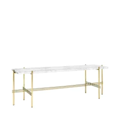 GUBI Side Tables*TS Console 1 console table, Marble , brass legs White