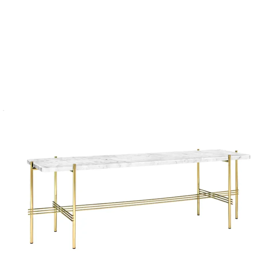 GUBI Side Tables*TS Console 1 console table, Marble , brass legs White