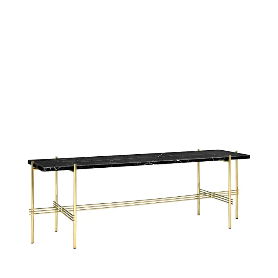 GUBI Side Tables*TS Console 1 console table, Marble , brass legs Black