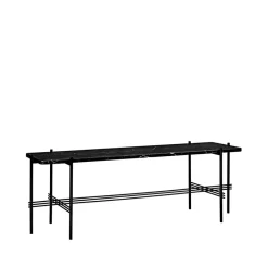 GUBI Side Tables*TS Console 1 console table, Marble , lacquered stand Black