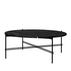 GUBI Coffee Tables*TS Round coffee table, marquina marble, ø105, stand Black