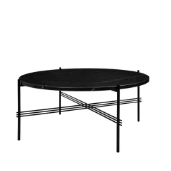 GUBI Coffee Tables*TS Round coffee table, marquina marble, ø80, stand Black