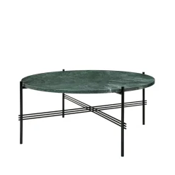 GUBI Coffee Tables*TS Round coffee table, guatemala marble, ø80, black stand Green