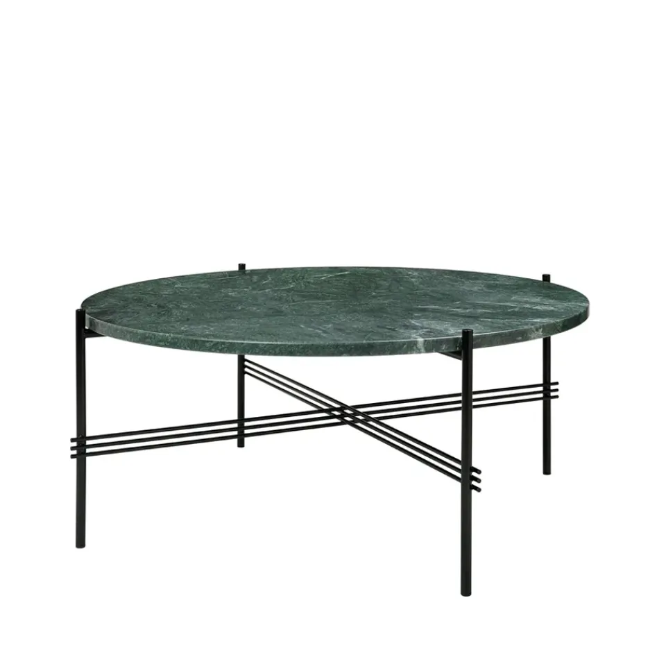 GUBI Coffee Tables*TS Round coffee table, guatemala marble, ø80, black stand Green