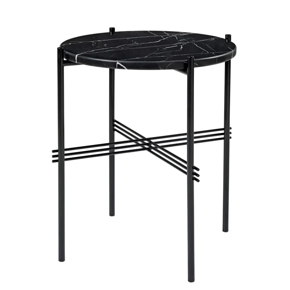 GUBI Side Tables*Ts table legs O 40 Cm, marble Black