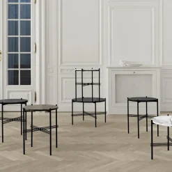 GUBI Side Tables*Ts table legs O 40 Cm, marble Black