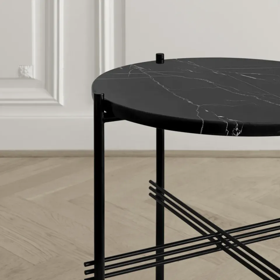 GUBI Side Tables*Ts table legs O 40 Cm, marble Black