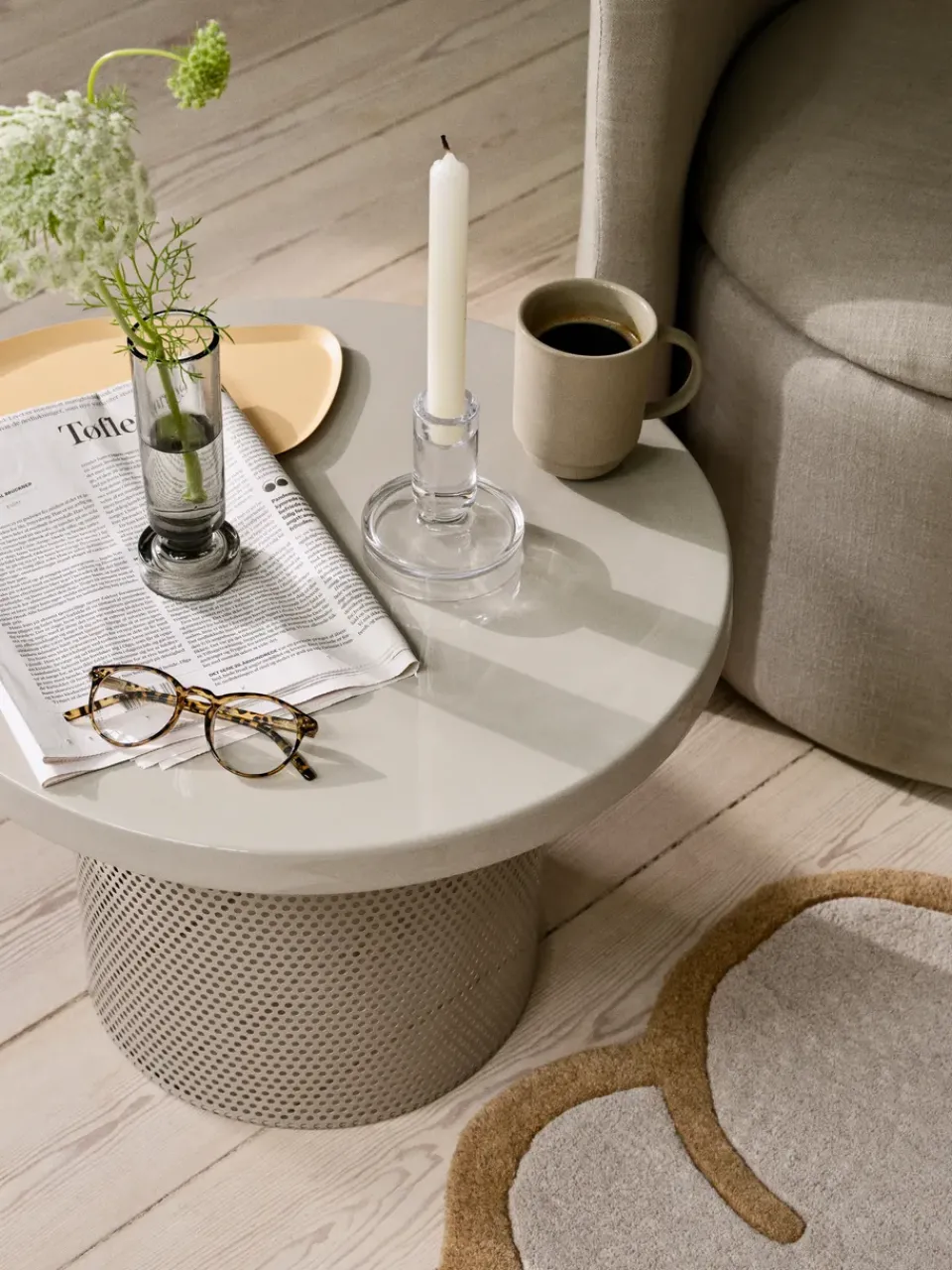 Broste Copenhagen Coffee Tables*Tulina table Ø50x36 cm, Off White