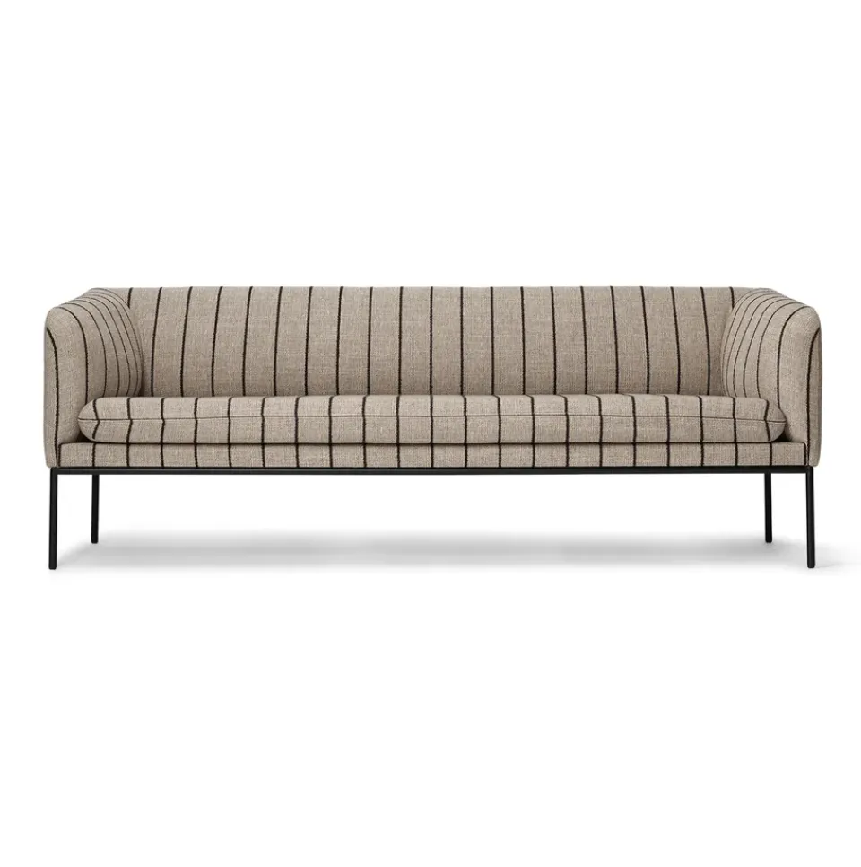 Ferm Living Sofas*Turn 3-seat sofa, Pasadena (striped) BeigeBlack