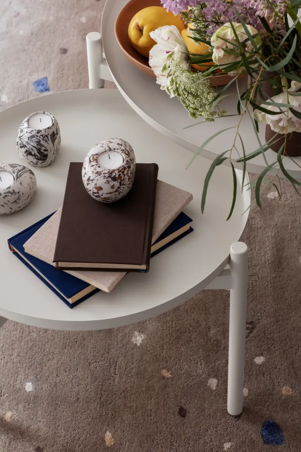 Broste Copenhagen Side Tables*Turner table side table Ø70 cm, White