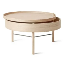 Audo Copenhagen Coffee Tables*Turning table, natural oak-chrome Brown