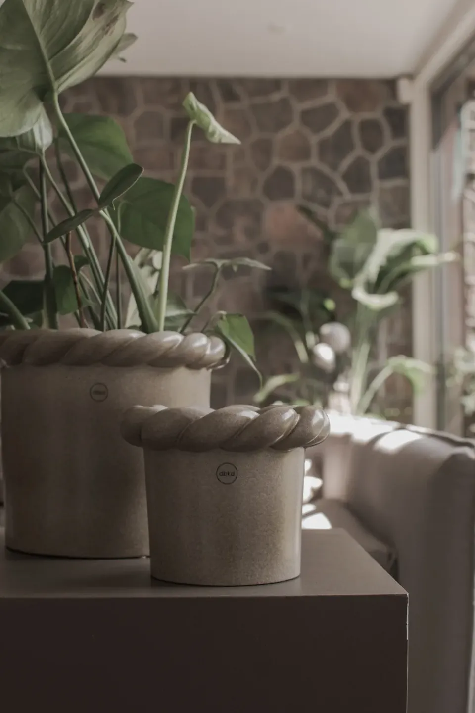 DBKD Garden Details & Accessories*Twine flower pot Ø14 cm, Beige