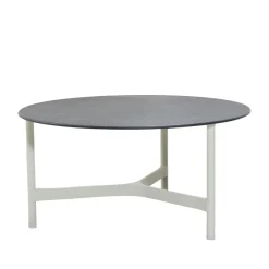 Cane-line Table For Outdoor Use|Outdoor Lounge Furniture*Twist coffee table large Ø90 cm, Fossil -white Black
