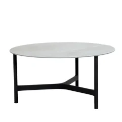 Cane-line Table For Outdoor Use|Outdoor Lounge Furniture*Twist coffee table large Ø90 cm, Fossil -lava Grey