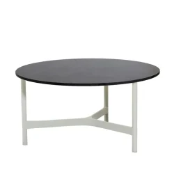 Cane-line Table For Outdoor Use|Outdoor Lounge Furniture*Twist coffee table large Ø90 cm, Dark -white Grey