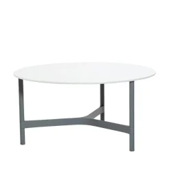 Cane-line Table For Outdoor Use|Outdoor Lounge Furniture*Twist coffee table large Ø90 cm, -light grey White