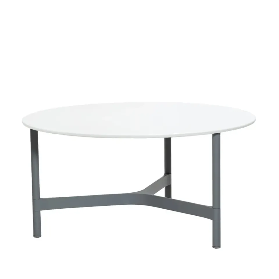 Cane-line Table For Outdoor Use|Outdoor Lounge Furniture*Twist coffee table large Ø90 cm, -light grey White