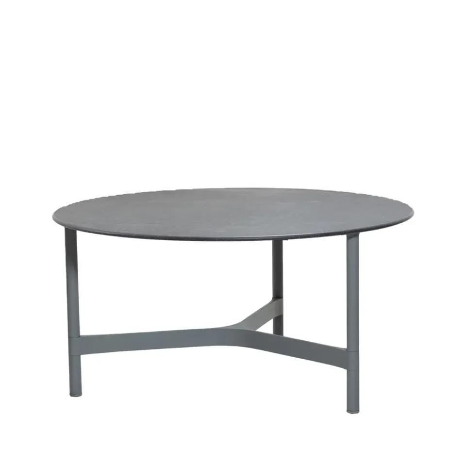 Cane-line Table For Outdoor Use|Outdoor Lounge Furniture*Twist coffee table large Ø90 cm, Fossil -light grey Black