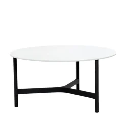 Cane-line Table For Outdoor Use|Outdoor Lounge Furniture*Twist coffee table large Ø90 cm, -lava grey White