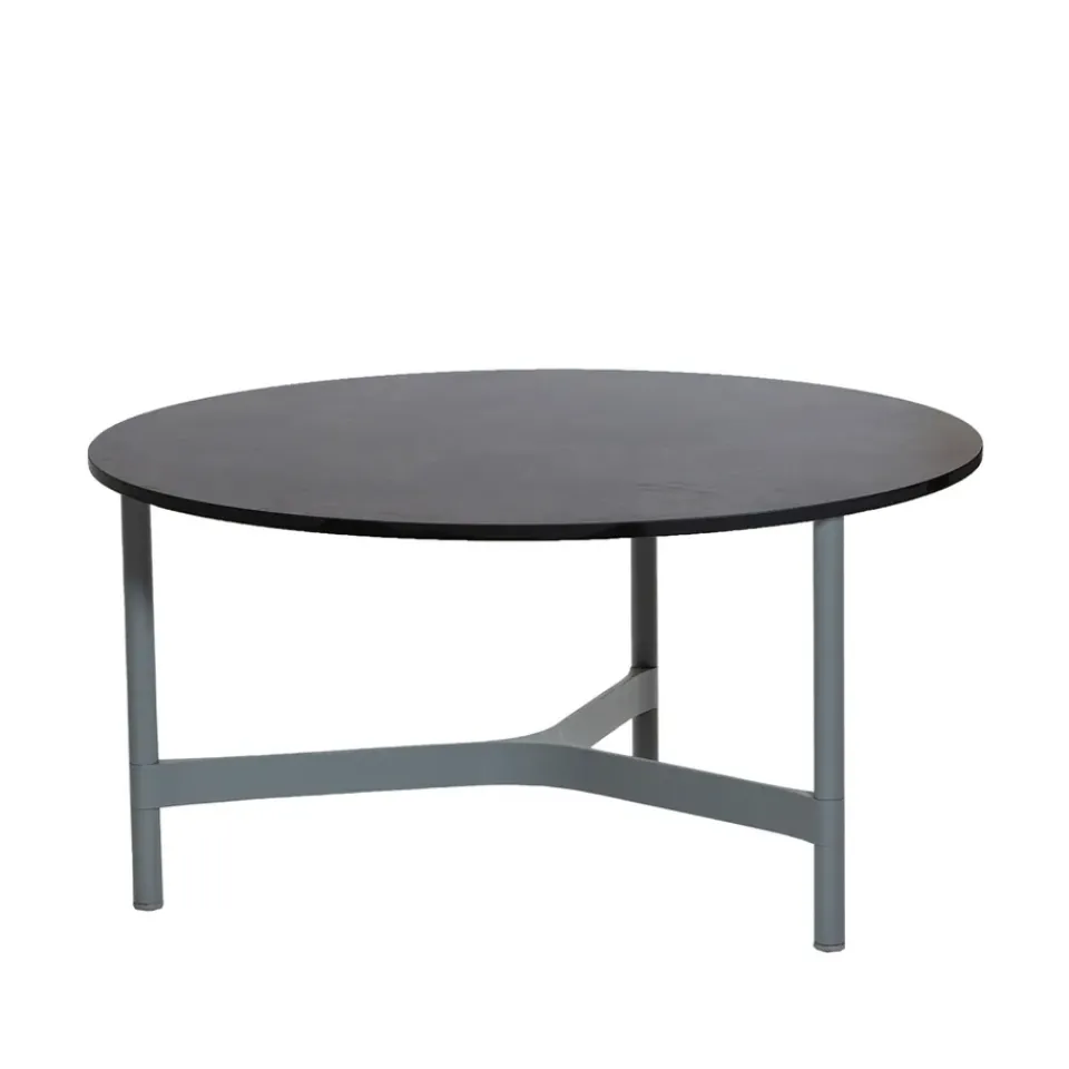 Cane-line Table For Outdoor Use|Outdoor Lounge Furniture*Twist coffee table large Ø90 cm, Dark -light Grey