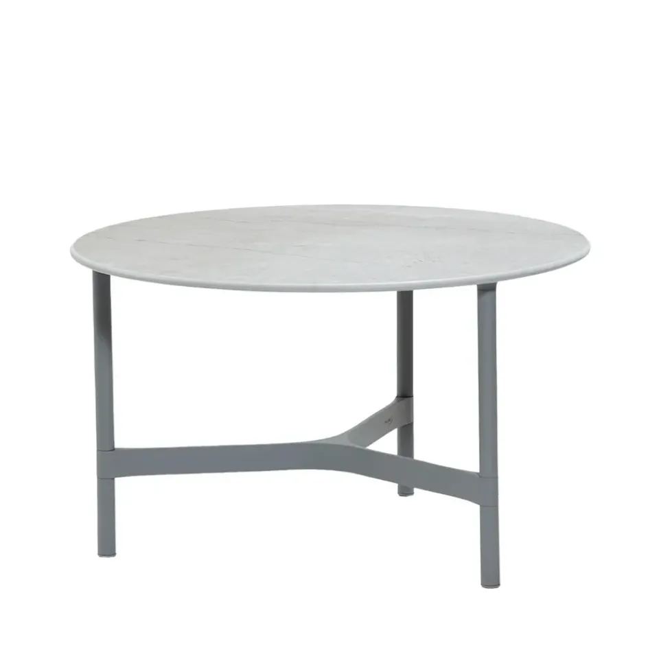 Cane-line Table For Outdoor Use|Outdoor Lounge Furniture*Twist coffee table medium Ø70 cm, Fossil -light Grey