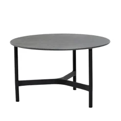 Cane-line Table For Outdoor Use|Outdoor Lounge Furniture*Twist coffee table medium Ø70 cm, Fossil -lava grey Black