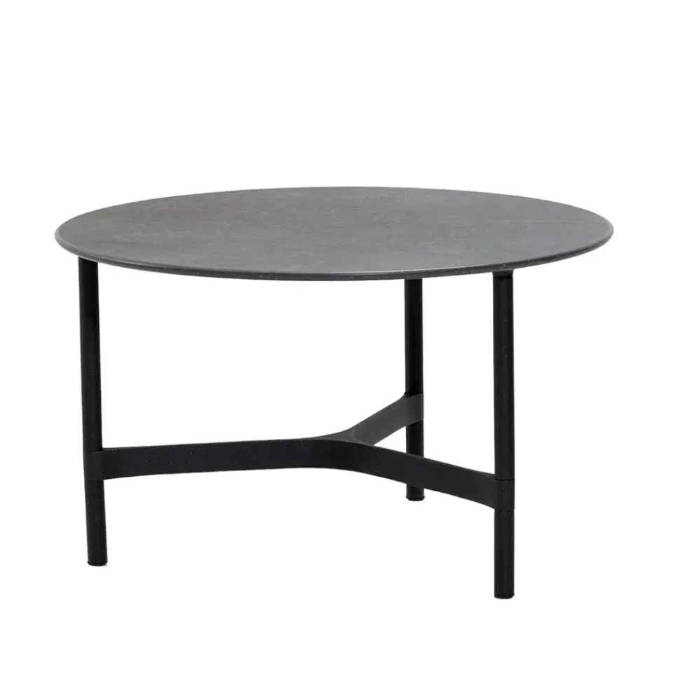 Cane-line Table For Outdoor Use|Outdoor Lounge Furniture*Twist coffee table medium Ø70 cm, Fossil -lava grey Black