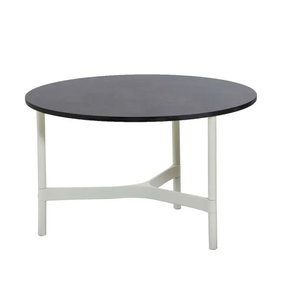 Cane-line Table For Outdoor Use|Outdoor Lounge Furniture*Twist coffee table medium Ø70 cm, Dark -white Grey