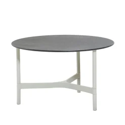 Cane-line Table For Outdoor Use|Outdoor Lounge Furniture*Twist coffee table medium Ø70 cm, Fossil -white Black