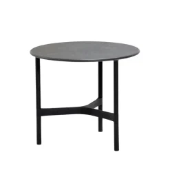 Cane-line Table For Outdoor Use|Outdoor Lounge Furniture*Twist coffee table small Ø45 cm, Fossil -lava grey Black
