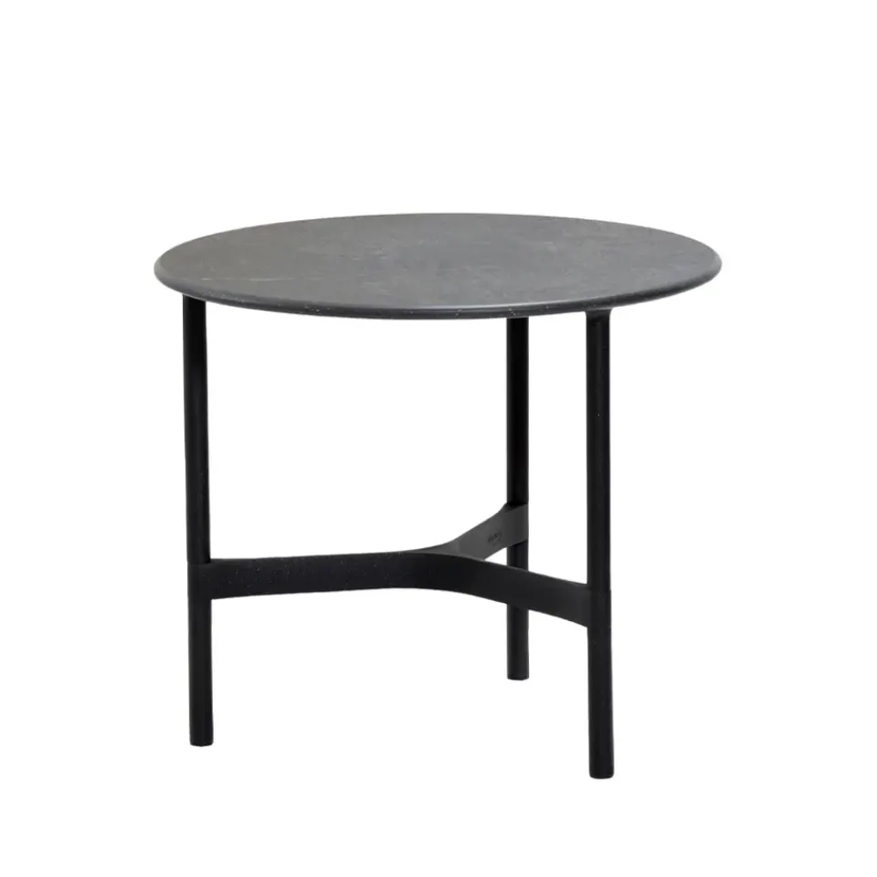 Cane-line Table For Outdoor Use|Outdoor Lounge Furniture*Twist coffee table small Ø45 cm, Fossil -lava grey Black