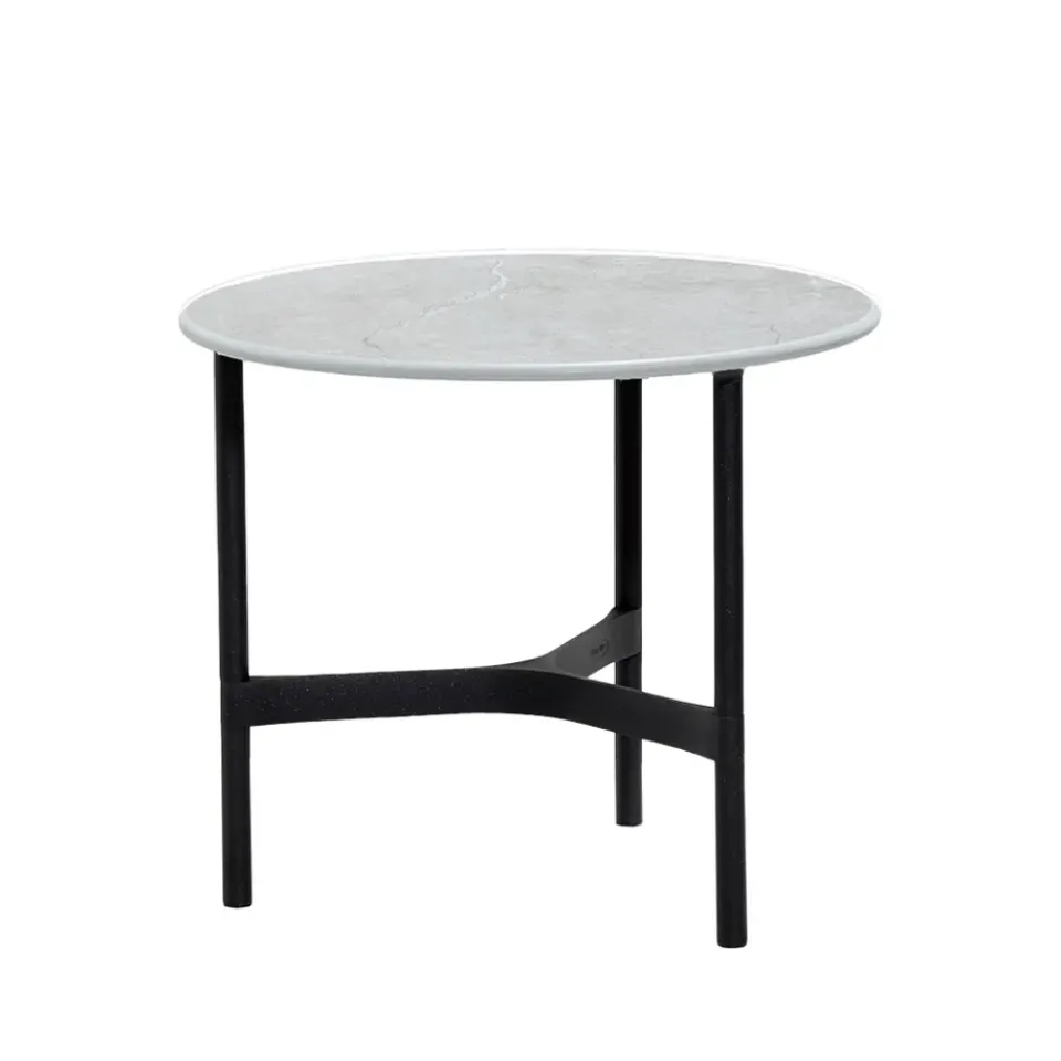 Cane-line Table For Outdoor Use|Outdoor Lounge Furniture*Twist coffee table small Ø45 cm, Fossil -lava Grey