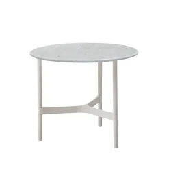 Cane-line Table For Outdoor Use|Outdoor Lounge Furniture*Twist coffee table small Ø45 cm, Fossil -white Grey