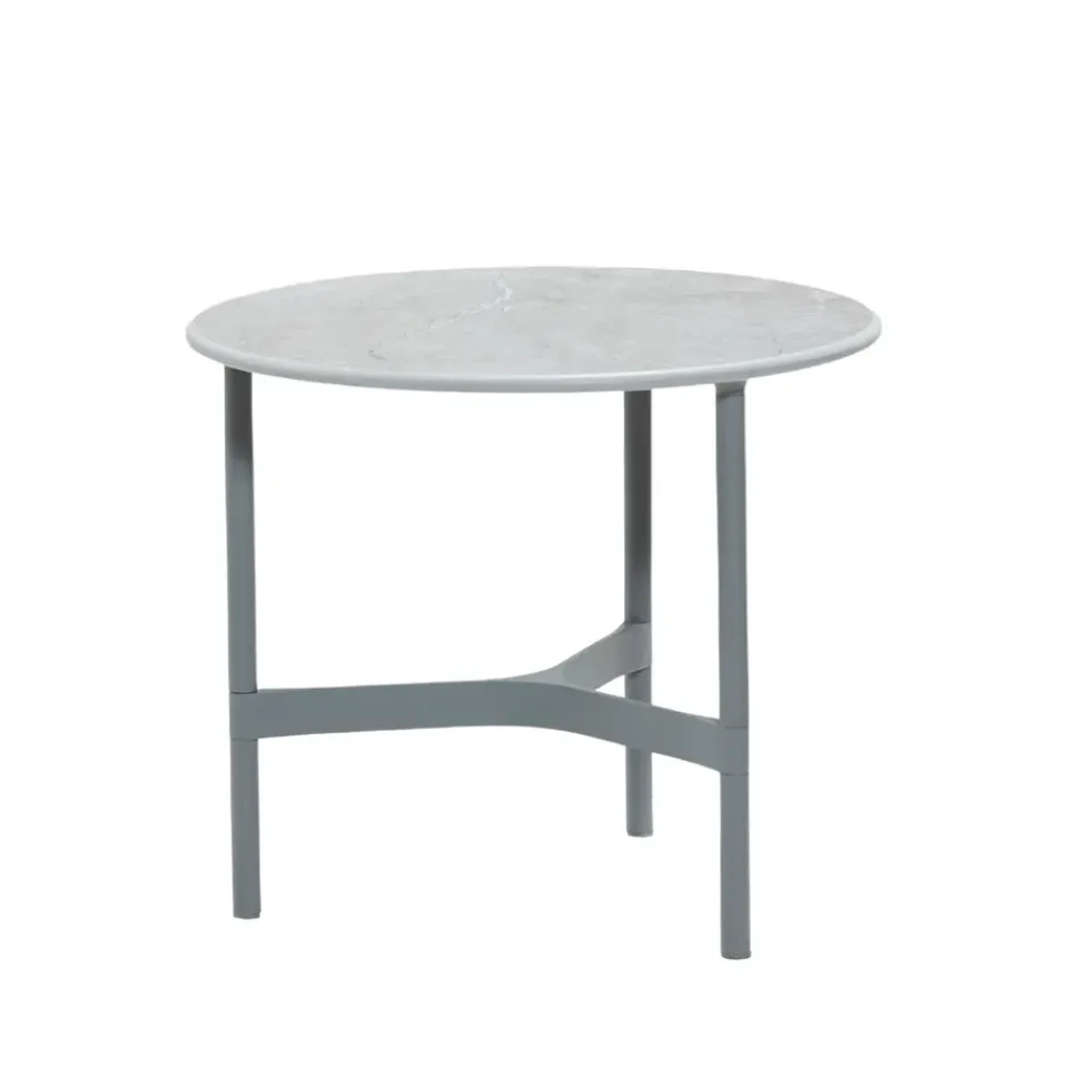 Cane-line Table For Outdoor Use|Outdoor Lounge Furniture*Twist coffee table small Ø45 cm, Fossil -light Grey