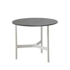 Cane-line Table For Outdoor Use|Outdoor Lounge Furniture*Twist coffee table small Ø45 cm, Fossil grey-white Black