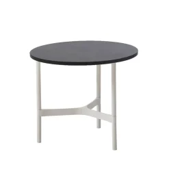 Cane-line Table For Outdoor Use|Outdoor Lounge Furniture*Twist coffee table small Ø45 cm, Dark -white Grey