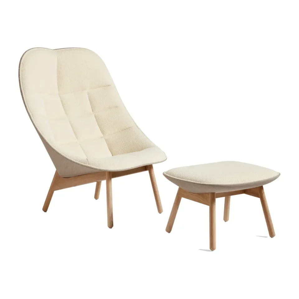 HAY Armchairs & Footstools*Uchiwa ottoman, Cream A5-oak-Canvas 244 Beige