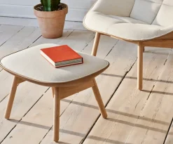HAY Armchairs & Footstools*Uchiwa ottoman, Cream A5-oak-Canvas 244 Beige