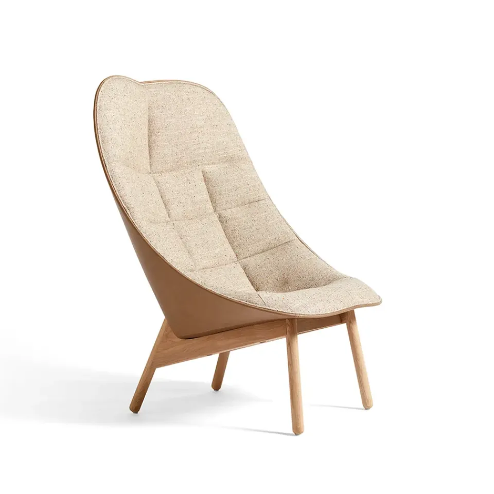 HAY Armchairs & Footstools*Uchiwa Quilt lounge chair, Bolgheri lgg60 melange-oak-Sense nougat Beige