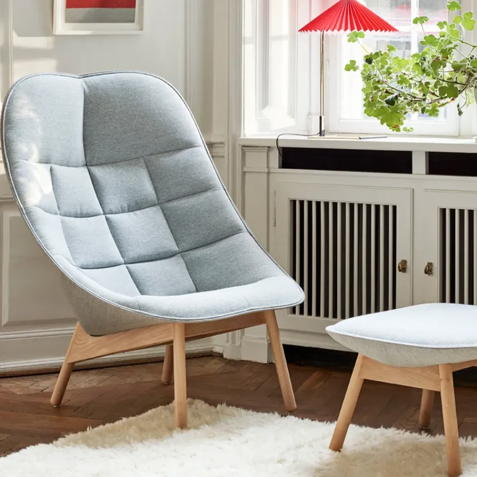 HAY Armchairs & Footstools*Uchiwa Quilt lounge chair, Bolgheri lgg60 melange-oak-Sense nougat Beige