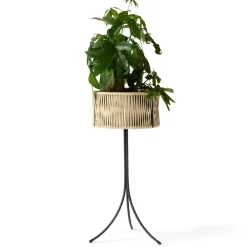 Audo Copenhagen Garden Details & Accessories*Umanoff planter flower box rattan-steel, h69 cm Ø36,5 cm Beige