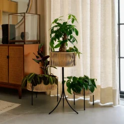 Audo Copenhagen Garden Details & Accessories*Umanoff planter flower box rattan-steel, h69 cm Ø36,5 cm Beige