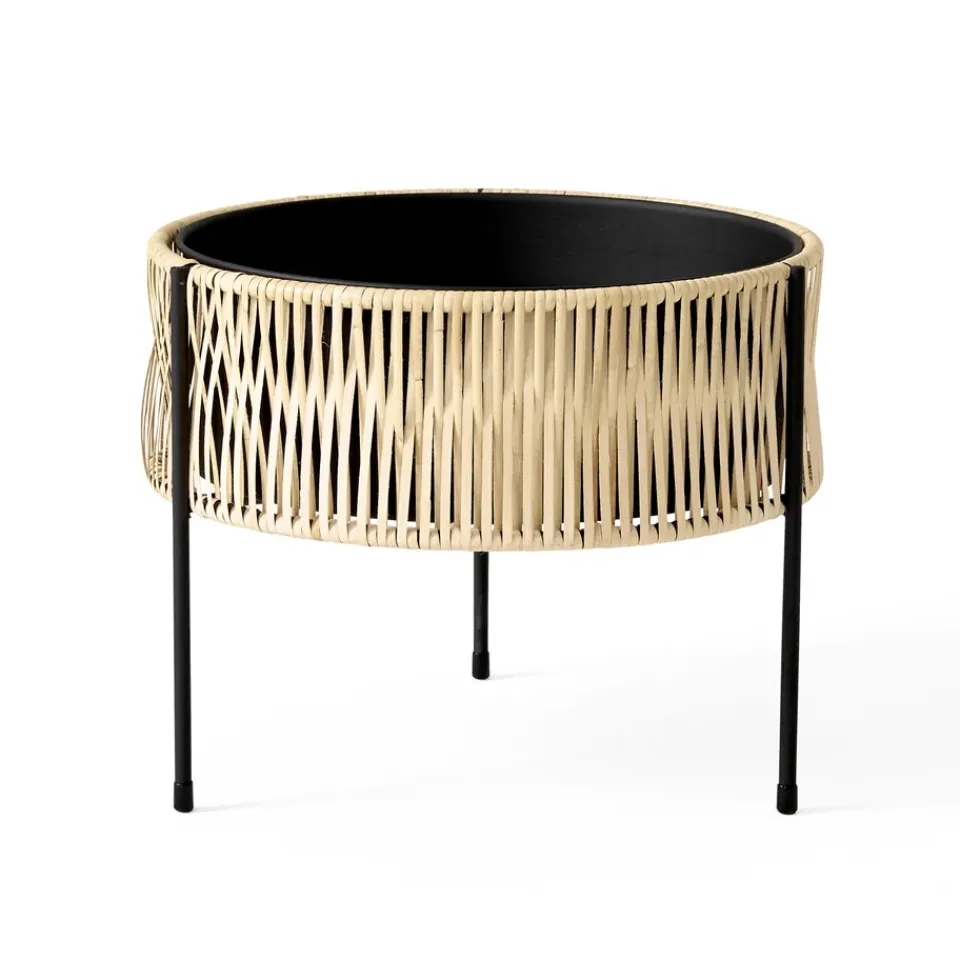 Audo Copenhagen Garden Details & Accessories*Umanoff planter flower box rattan-steel, h32,5 cm Ø41 cm Beige