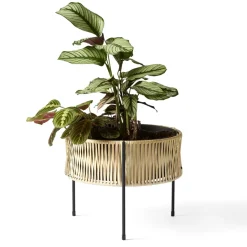 Audo Copenhagen Garden Details & Accessories*Umanoff planter flower box rattan-steel, h32,5 cm Ø41 cm Beige