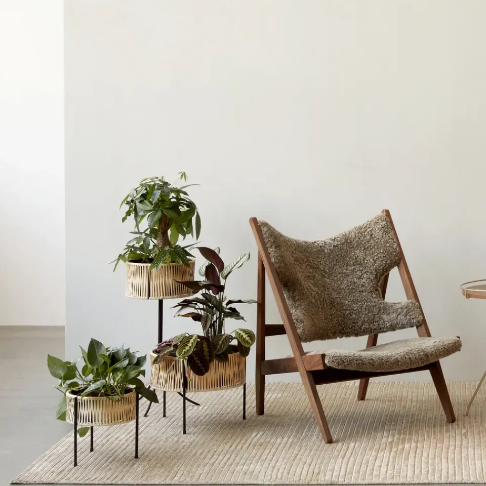 Audo Copenhagen Garden Details & Accessories*Umanoff planter flower box rattan-steel, h32,5 cm Ø41 cm Beige