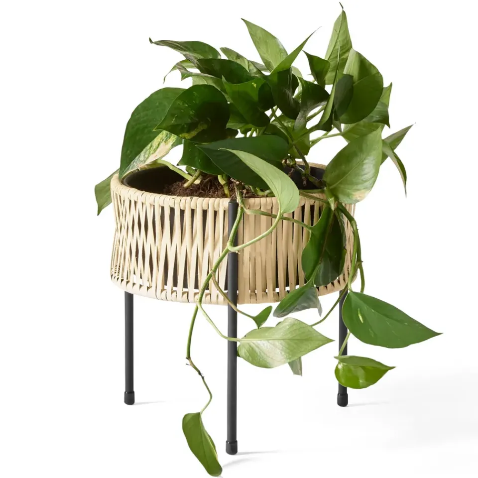 Audo Copenhagen Garden Details & Accessories*Umanoff planter flower box rattan-steel, h27 cm Ø27 cm Beige