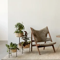 Audo Copenhagen Garden Details & Accessories*Umanoff planter flower box rattan-steel, h27 cm Ø27 cm Beige