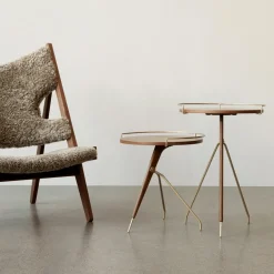 Audo Copenhagen Side Tables*Umanoff side table wallnut-polished brass, 45 cm Brown