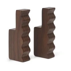 Ferm Living Clothes Hooks & Hangers*Unda hook 2-pack, Dark Brown